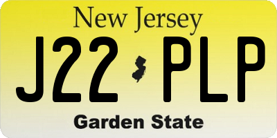 NJ license plate J22PLP