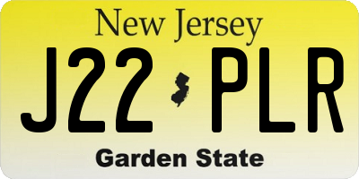 NJ license plate J22PLR
