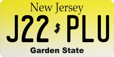 NJ license plate J22PLU