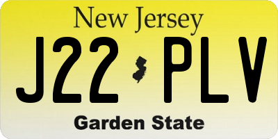 NJ license plate J22PLV