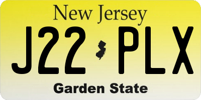 NJ license plate J22PLX