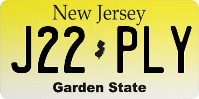 NJ license plate J22PLY