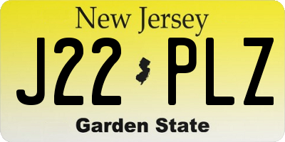 NJ license plate J22PLZ