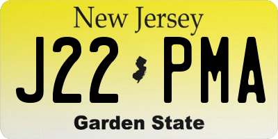 NJ license plate J22PMA