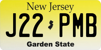 NJ license plate J22PMB