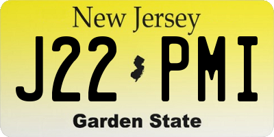 NJ license plate J22PMI