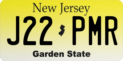 NJ license plate J22PMR