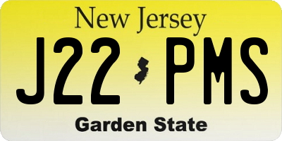 NJ license plate J22PMS