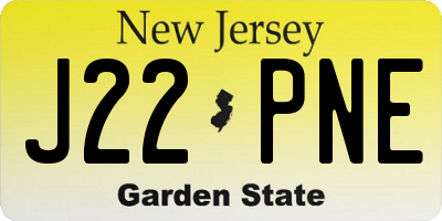 NJ license plate J22PNE