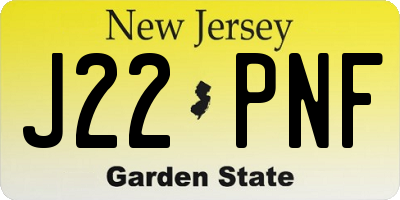 NJ license plate J22PNF