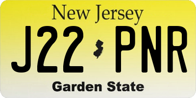 NJ license plate J22PNR