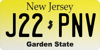 NJ license plate J22PNV