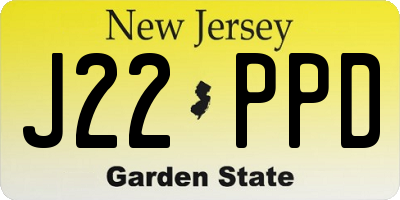 NJ license plate J22PPD