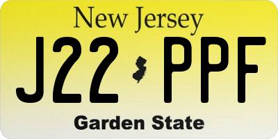 NJ license plate J22PPF