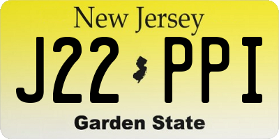 NJ license plate J22PPI