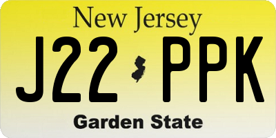 NJ license plate J22PPK