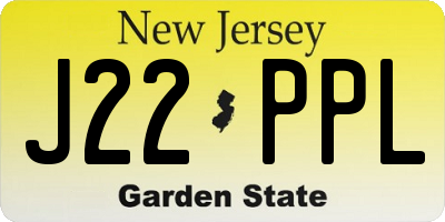 NJ license plate J22PPL