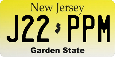 NJ license plate J22PPM