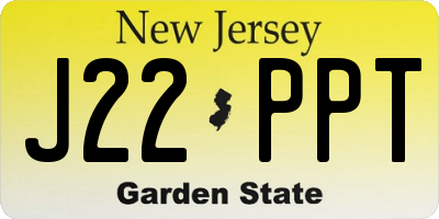 NJ license plate J22PPT