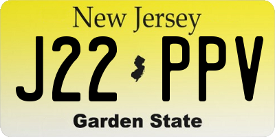 NJ license plate J22PPV