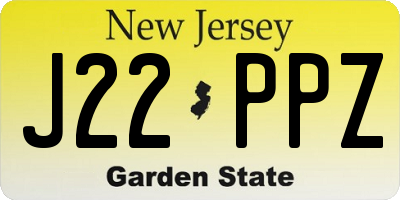 NJ license plate J22PPZ