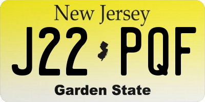 NJ license plate J22PQF