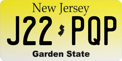 NJ license plate J22PQP