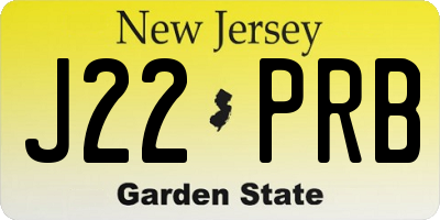 NJ license plate J22PRB