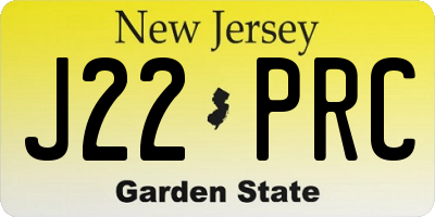 NJ license plate J22PRC