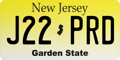 NJ license plate J22PRD