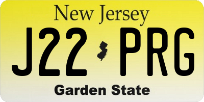 NJ license plate J22PRG