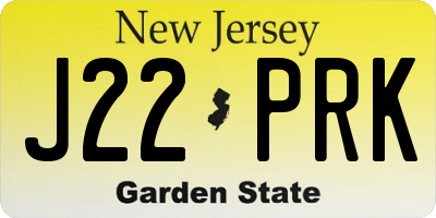 NJ license plate J22PRK