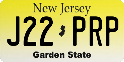 NJ license plate J22PRP