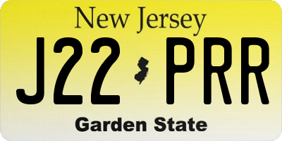 NJ license plate J22PRR