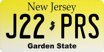 NJ license plate J22PRS