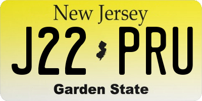 NJ license plate J22PRU