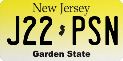 NJ license plate J22PSN