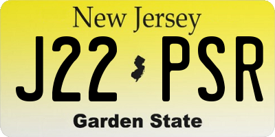 NJ license plate J22PSR