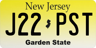 NJ license plate J22PST