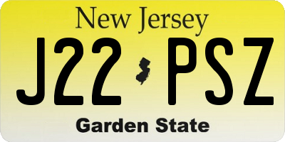 NJ license plate J22PSZ