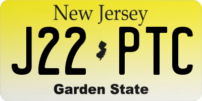 NJ license plate J22PTC