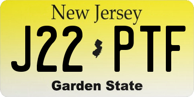 NJ license plate J22PTF