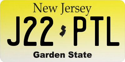 NJ license plate J22PTL