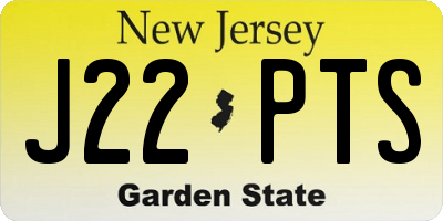 NJ license plate J22PTS