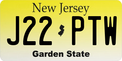 NJ license plate J22PTW
