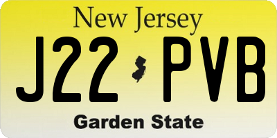 NJ license plate J22PVB