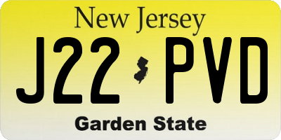 NJ license plate J22PVD
