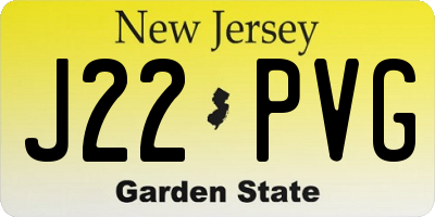 NJ license plate J22PVG