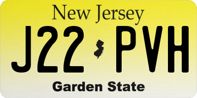 NJ license plate J22PVH