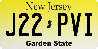 NJ license plate J22PVI